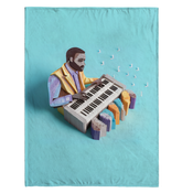 Elegant mountain majesty pattern on Sherpa blanket.